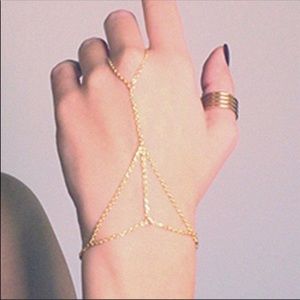 Dainty Gold Chain Hand Harness Bracelet